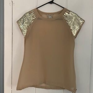 Sheer tan blouse